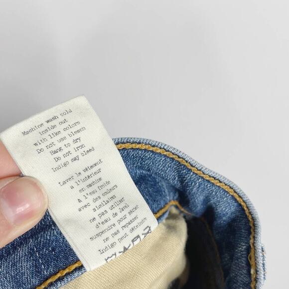 Rag & Bone Womens 27 Blue Skinny Leg with Raw Angled Fray Hem in Commodore Wash - Picture 12 of 13